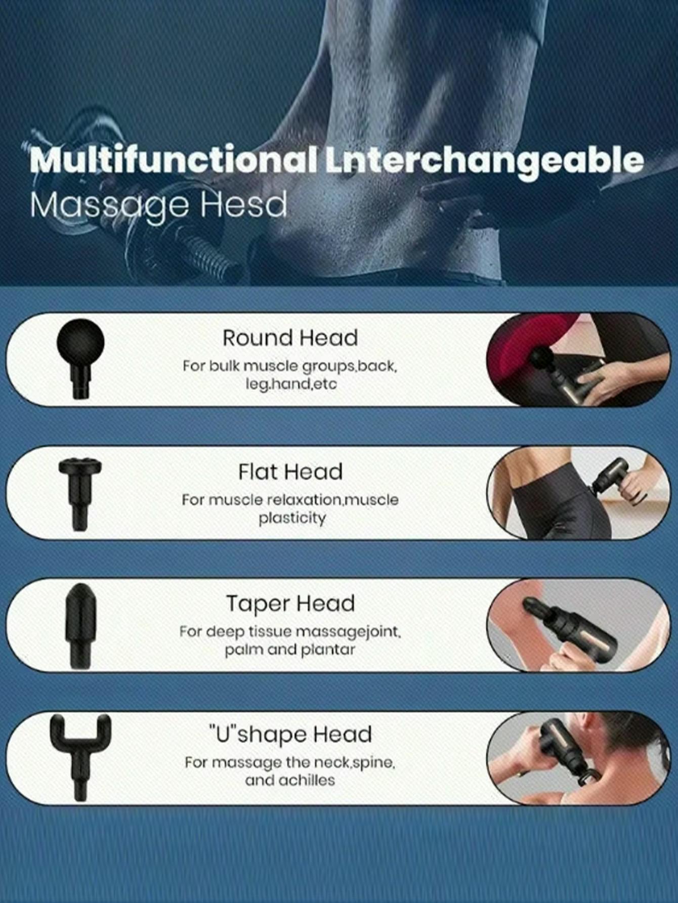 Deep Tissue Massage Gun – Portable Body Massager with LED Screen, Speed Levels & 4 Attachments - Image 5