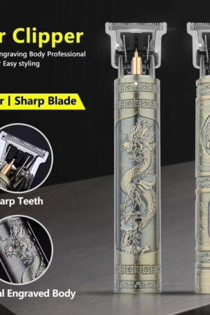 Men’s Hair Clipper Professional – Metal Body Rechargeable Hair Cutting Machine