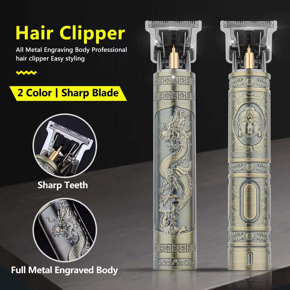 Men’s Hair Clipper Professional – Metal Body Rechargeable Hair Cutting Machine