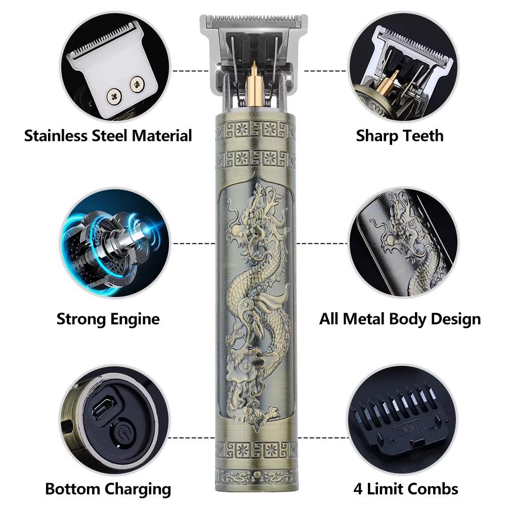 Men’s Hair Clipper Professional – Metal Body Rechargeable Hair Cutting Machine - Image 4