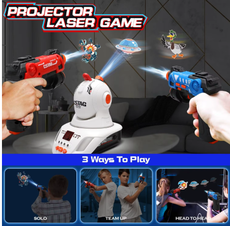 CSTAG UFO Duck Hunt Laser Gun Game Projector Shooting Toy for Children Indoor Fun Game - Image 4