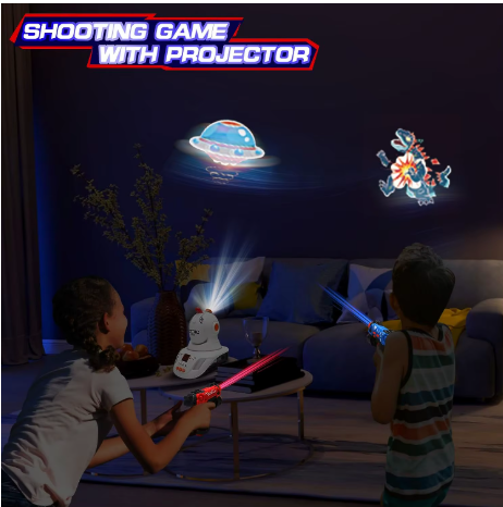 CSTAG UFO Duck Hunt Laser Gun Game Projector Shooting Toy for Children Indoor Fun Game - Image 3