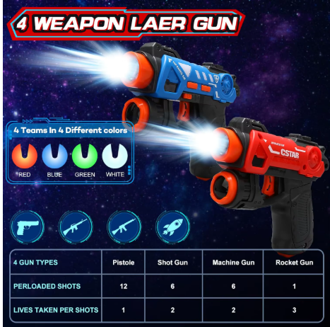 CSTAG UFO Duck Hunt Laser Gun Game Projector Shooting Toy for Children Indoor Fun Game - Image 2