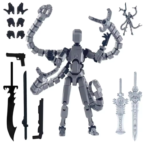 Nova Robot T13 Lucky Dummy Action Figure – Fully Assembled 3D Printed Flexible Titan 13 Model Figure