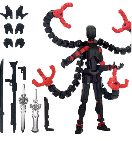 Nova Robot T13 Lucky Dummy Action Figure – Fully Assembled 3D Printed Flexible Titan 13 Model Figure - Image 4