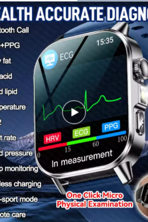 Men Smartwatch ECG Fitness Tracker Bluetooth Calling Blood Pressure Blood Oxygen Multi Health Monitoring Watch