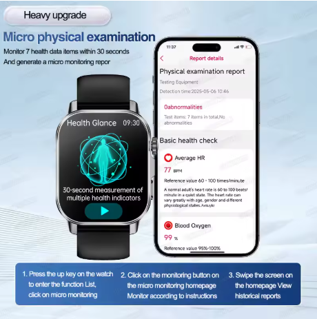 Men Smartwatch ECG Fitness Tracker Bluetooth Calling Blood Pressure Blood Oxygen Multi Health Monitoring Watch - Image 4