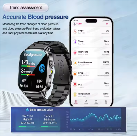 Men Smartwatch ECG Fitness Tracker Bluetooth Calling Blood Pressure Blood Oxygen Multi Health Monitoring Watch - Image 5